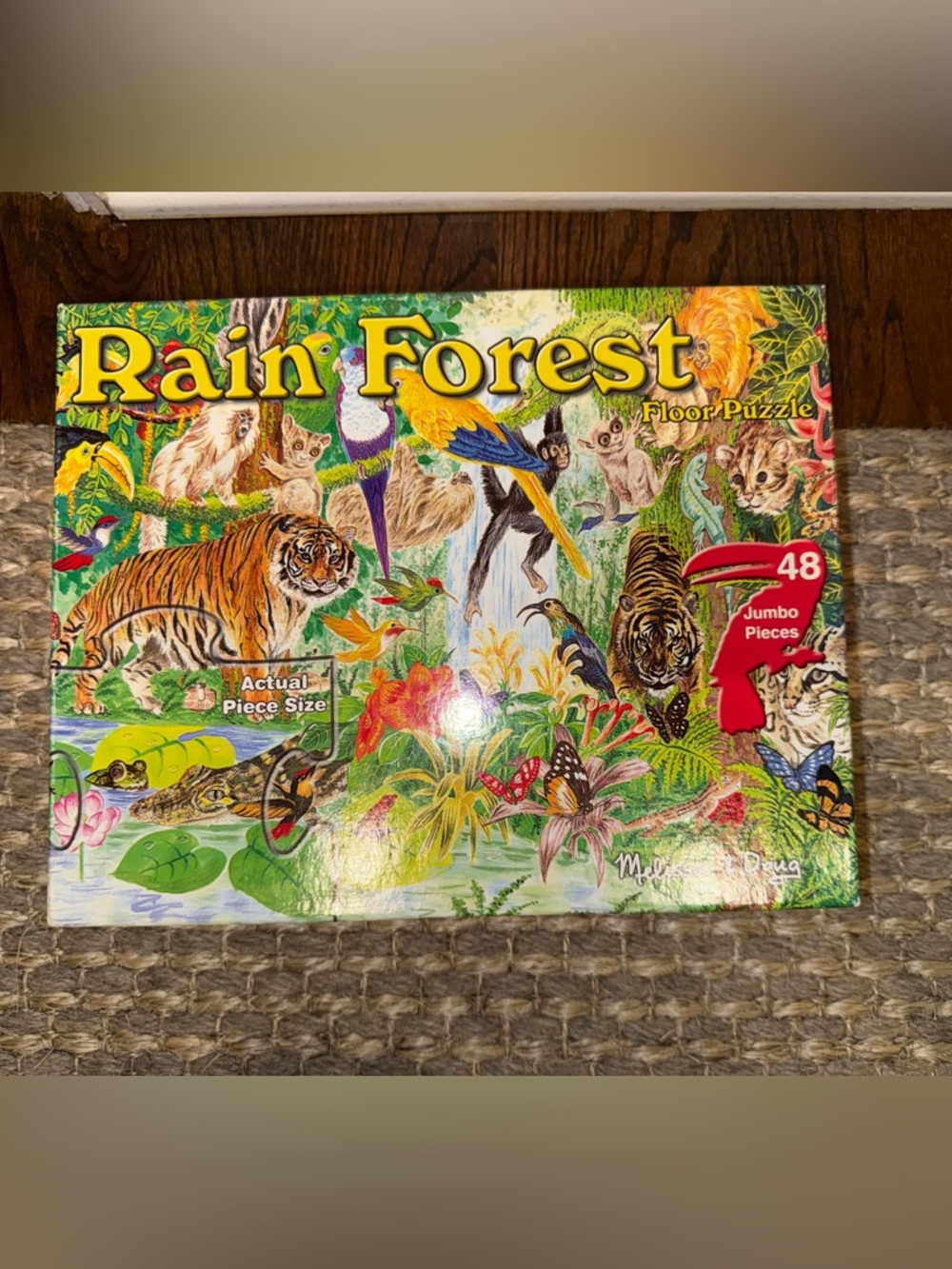 Rain Forest 48-Piece Jumbo Floor Puzzle - Colorful Tropical Animals age 3+